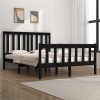 Estructura cama doble pequeña sin colchón madera maciza negro