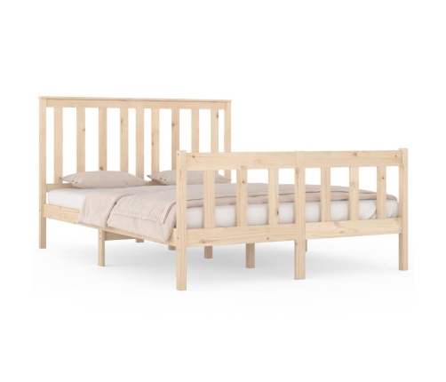 Estructura de cama madera maciza de pino 140x190 cm