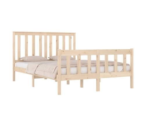 Estructura de cama madera maciza de pino 140x190 cm