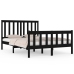 Estructura de cama madera maciza de pino negra 140x190 cm
