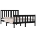 Estructura de cama madera maciza de pino negra 140x190 cm