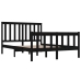 Estructura de cama madera maciza de pino negra 140x190 cm