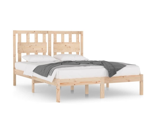 Estructura de cama doble pequeña sin colchón madera maciza