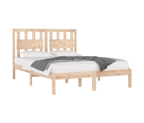 Estructura de cama doble pequeña sin colchón madera maciza