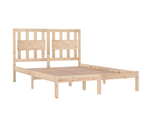 Estructura de cama doble pequeña sin colchón madera maciza