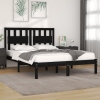 Estructura cama doble pequeña sin colchón madera maciza negro