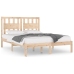 Estructura de cama doble sin colchón madera maciza