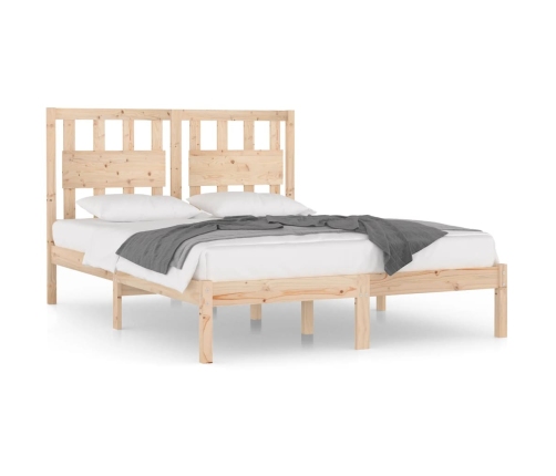 Estructura de cama madera maciza de pino 140x190 cm