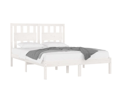 vidaXL Estructura de cama de madera de pino maciza blanca 140x190 cm