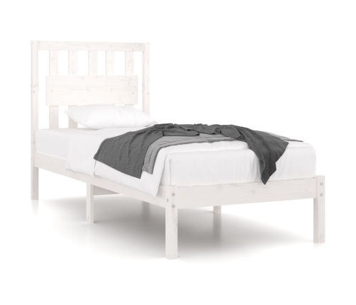 Estructura de cama madera maciza de pino blanco 90x200 cm