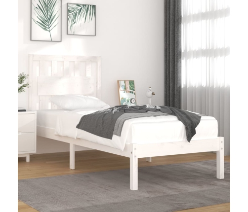 Estructura de cama madera maciza de pino blanco 90x200 cm