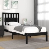 Estructura de cama madera maciza de pino negra 100x200 cm