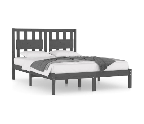 Estructura de cama madera maciza de pino gris 120x200 cm