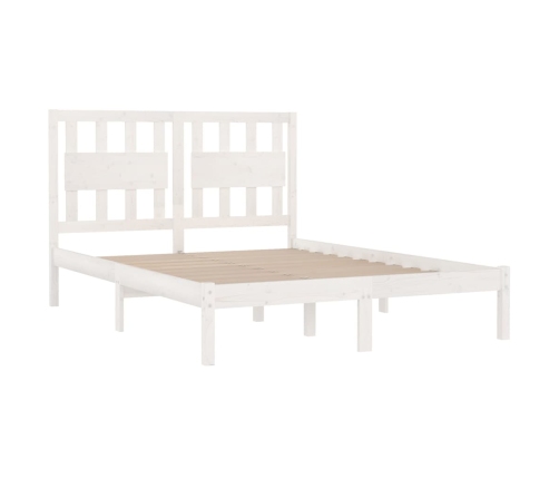 Estructura de cama madera maciza de pino blanco 200x200 cm