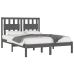 Estructura de cama de madera maciza de pino gris 200x200 cm