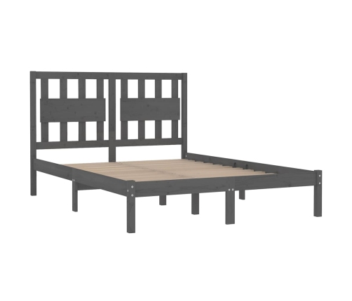 Estructura de cama de madera maciza de pino gris 200x200 cm