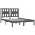 Estructura de cama de madera maciza de pino gris 200x200 cm