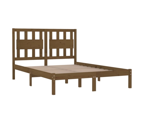 Estructura de cama madera maciza de pino marrón miel 200x200 cm