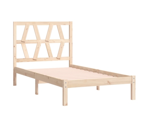 Estructura de cama individual pequeña sin colchón madera maciza