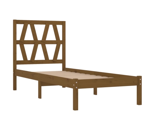 vidaXL Estructura de cama madera maciza pino marrón miel 75x190 cm