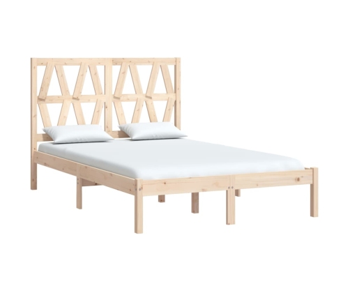 Estructura de cama doble pequeña sin colchón madera maciza