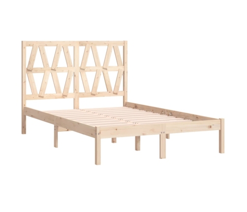 Estructura de cama doble pequeña sin colchón madera maciza