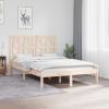 Estructura de cama doble pequeña sin colchón madera maciza