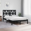 Estructura cama doble pequeña sin colchón madera maciza negro