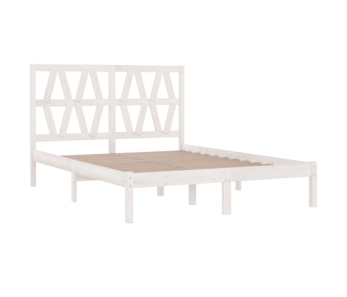 Estructura de cama de madera maciza de pino blanco 140x190 cm