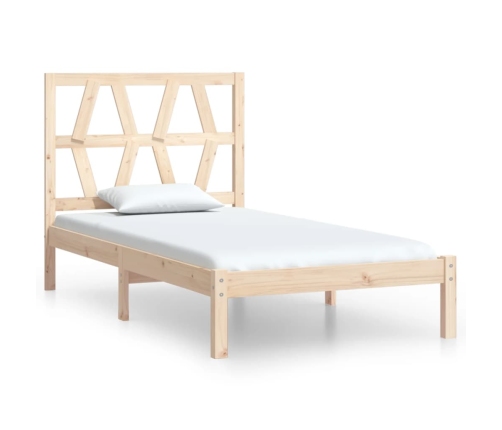 Estructura de cama de madera maciza de pino 90x200 cm