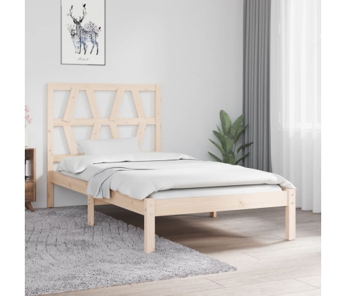 Estructura de cama de madera maciza de pino 90x200 cm