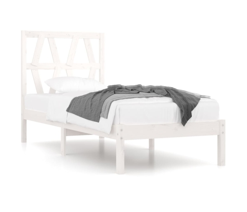 Estructura de cama madera maciza de pino blanco 90x200 cm