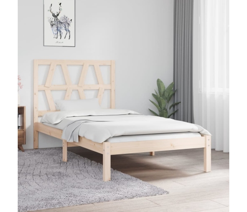 Estructura de cama madera maciza de pino 100x200 cm