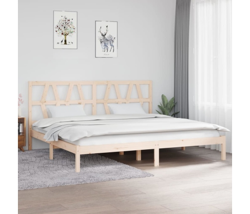 Estructura de cama de madera maciza de pino 200x200 cm