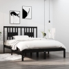 Estructura cama doble pequeña sin colchón madera maciza negro