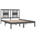 Estructura de cama doble sin colchón madera maciza gris