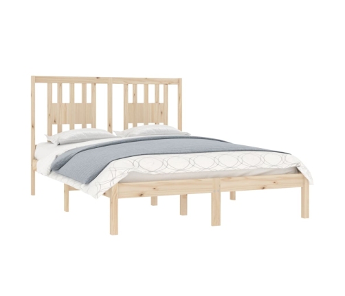 Estructura de cama madera maciza de pino 140x190 cm