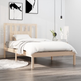 Estructura de cama de madera maciza de pino 90x200 cm