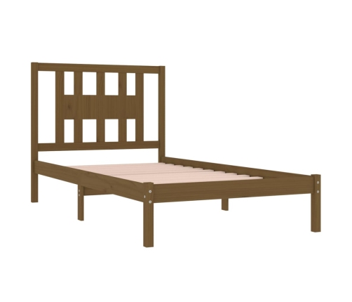 Estructura de cama madera maciza de pino marrón miel 100x200 cm