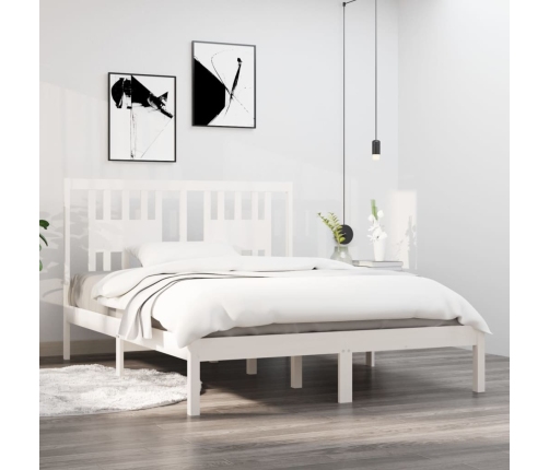 Estructura de cama madera maciza de pino blanco 120x200 cm