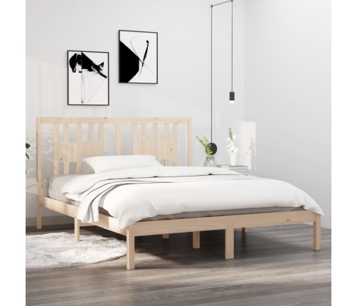 Estructura de cama madera maciza de pino 140x200 cm