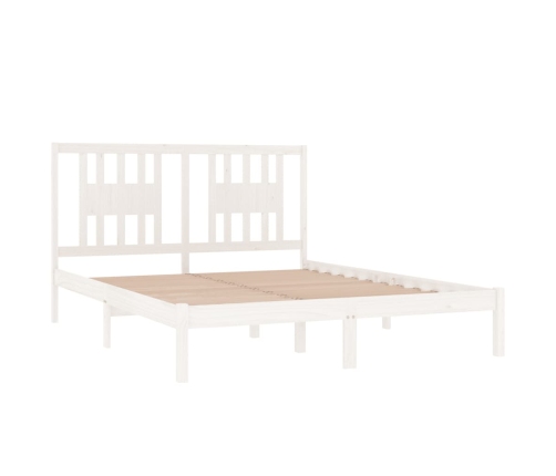 Estructura de cama de madera maciza de pino blanco 140x200 cm