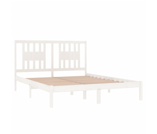 Estructura de cama de madera maciza de pino blanco 160x200 cm