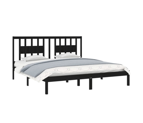 Estructura de cama de madera maciza de pino negro 200x200 cm