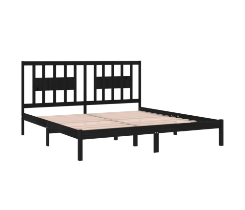 Estructura de cama de madera maciza de pino negro 200x200 cm