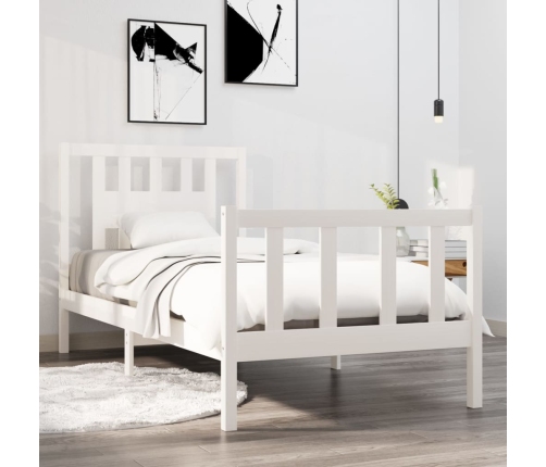 Estructura cama individual sin colchón madera blanco 90x190 cm