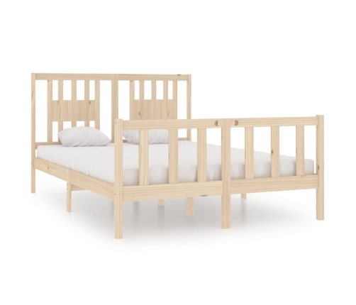 Estructura de cama de matrimonio madera maciza 135x190 cm