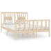 Estructura de cama de matrimonio madera maciza 135x190 cm