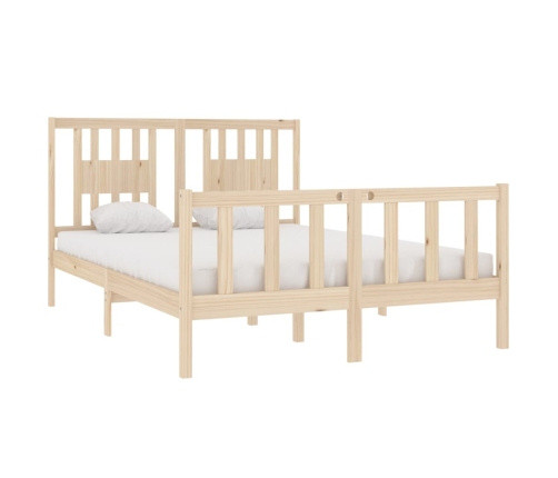 Estructura de cama de matrimonio madera maciza 135x190 cm