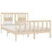 Estructura de cama de matrimonio madera maciza 135x190 cm